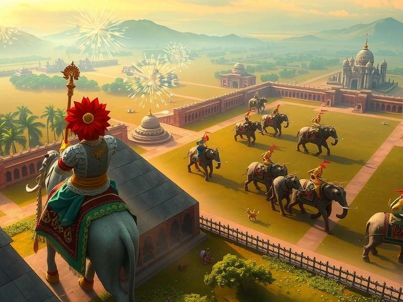 Rajgir Ruler battle formation showing elephant cavalry