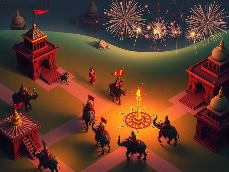 Rajgir Ruler Diwali festival event with fireworks